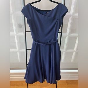 Gal Meets Glam Collection Sally Belted Crepe Fit & Flare Dress - …